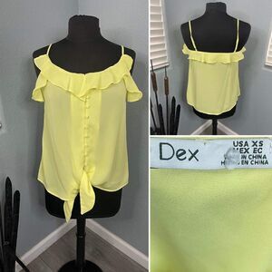 Dex Women's Spaghetti Strap Size XS Yellow Tank Top Blouse